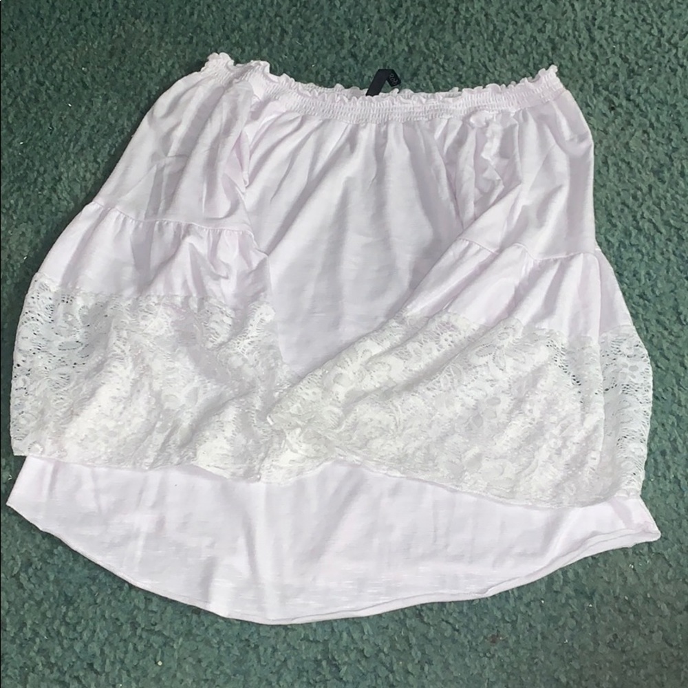 white off the shoulder shirt